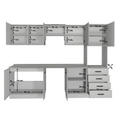 Decoraktiv Elite 280Q Ankastre Boy Dolaplı MDF Hazır Mutfak Dolabı Pera