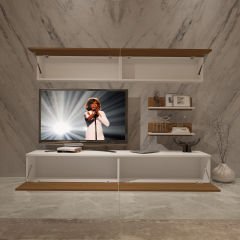 Decoraktiv Eko 5B Slm Std Tv Ünitesi Tv Sehpası Beyaz - Ceviz