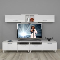 Decoraktiv Eko 5220 Mdf Retro Tv Ünitesi Tv Sehpası Parlak Beyaz