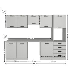 Decoraktiv Elite 280Q Ankastre Boy Dolaplı MDF Hazır Mutfak Dolabı Pera - Beyaz