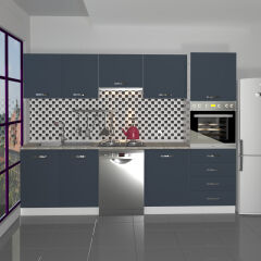 Decoraktiv Elite 280Q Ankastre Boy Dolaplı MDF Hazır Mutfak Dolabı Antrasit
