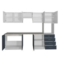Decoraktiv Elite 280Q Ankastre Boy Dolaplı MDF Hazır Mutfak Dolabı Antrasit - Beyaz
