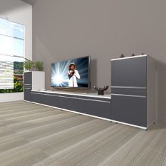 Decoraktiv Eko 9220T Mdf Tv Ünitesi Tv Sehpası Beyaz - Antrasit