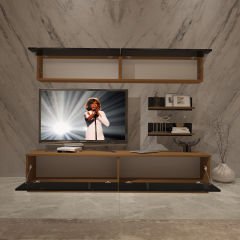 Decoraktiv Eko 5B Slm Std Tv Ünitesi Tv Sehpası Ceviz - Siyah