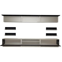 Decoraktiv Trendstyle 8Y Mdf Tv Ünitesi Tv Sehpası Beyaz - Siyah Mermer