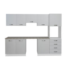 Decoraktiv Elite 280Q Ankastre Boy Dolaplı MDF Hazır Mutfak Dolabı Buz Gri