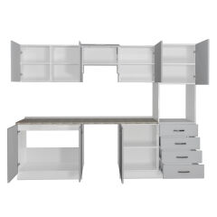 Decoraktiv Elite 280Q Ankastre Boy Dolaplı MDF Hazır Mutfak Dolabı Buz Gri