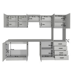 Decoraktiv Elite 280Q Ankastre Boy Dolaplı MDF Hazır Mutfak Dolabı Kumtaşı