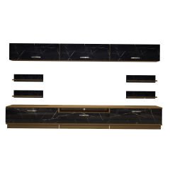 Decoraktiv Trendstyle 8Y Mdf Tv Ünitesi Tv Sehpası Pera - Siyah Mermer