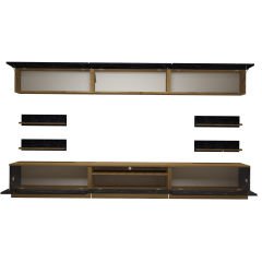 Decoraktiv Trendstyle 8Y Mdf Tv Ünitesi Tv Sehpası Pera - Siyah Mermer