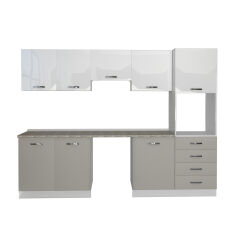 Decoraktiv Elite 280Q Ankastre Boy Dolaplı MDF Hazır Mutfak Dolabı Kumtaşı - Beyaz