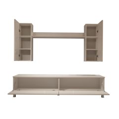 Decoraktiv Eko 7 Mdf Std Krom Ayaklı Tv Ünitesi Tv Sehpası Parlak Beyaz