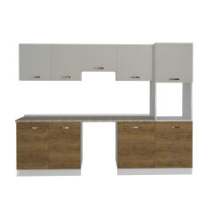Decoraktiv Elite 280Q Ankastre Boy Dolaplı MDF Hazır Mutfak Dolabı Pera - Kumtaşı