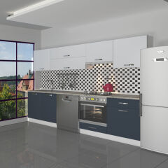 Decoraktiv Elite 280Y Ankastre MDF Hazır Mutfak Dolabı Antrasit - Buz Gri