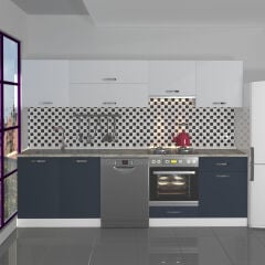 Decoraktiv Elite 280Y Ankastre MDF Hazır Mutfak Dolabı Antrasit - Buz Gri