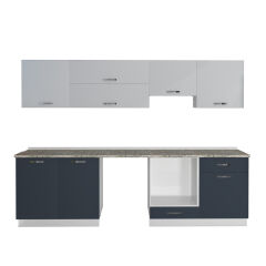 Decoraktiv Elite 280Y Ankastre MDF Hazır Mutfak Dolabı Antrasit - Buz Gri