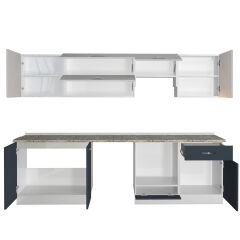 Decoraktiv Elite 280Y Ankastre MDF Hazır Mutfak Dolabı Antrasit - Buz Gri