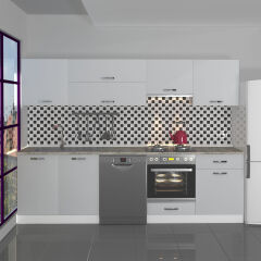 Decoraktiv Elite 280Y Ankastre MDF Hazır Mutfak Dolabı Buz Gri