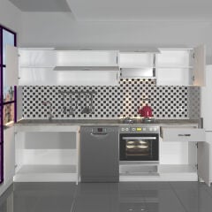 Decoraktiv Elite 280Y Ankastre MDF Hazır Mutfak Dolabı Buz Gri