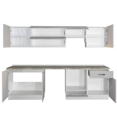 Decoraktiv Elite 280Y Ankastre MDF Hazır Mutfak Dolabı Buz Gri