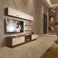 Decoraktiv Eko 5B Slm Dvd Tv Ünitesi Tv Sehpası Ceviz - Beyaz