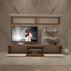 Decoraktiv Eko 5B Slm Dvd Tv Ünitesi Tv Sehpası Ceviz - Beyaz