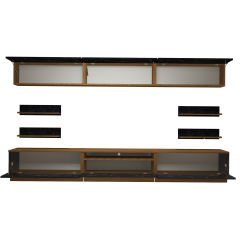 Decoraktiv Trendstyle 8Y Mdf Tv Ünitesi Tv Sehpası Ceviz - Siyah Mermer