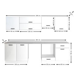 Decoraktiv Elite 280Y Ankastre MDF Hazır Mutfak Dolabı Kumtaşı
