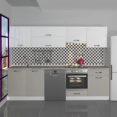 Decoraktiv Elite 280Y Ankastre MDF Hazır Mutfak Dolabı Kumtaşı - Beyaz