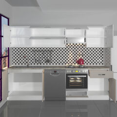 Decoraktiv Elite 280Y Ankastre MDF Hazır Mutfak Dolabı Kumtaşı - Beyaz