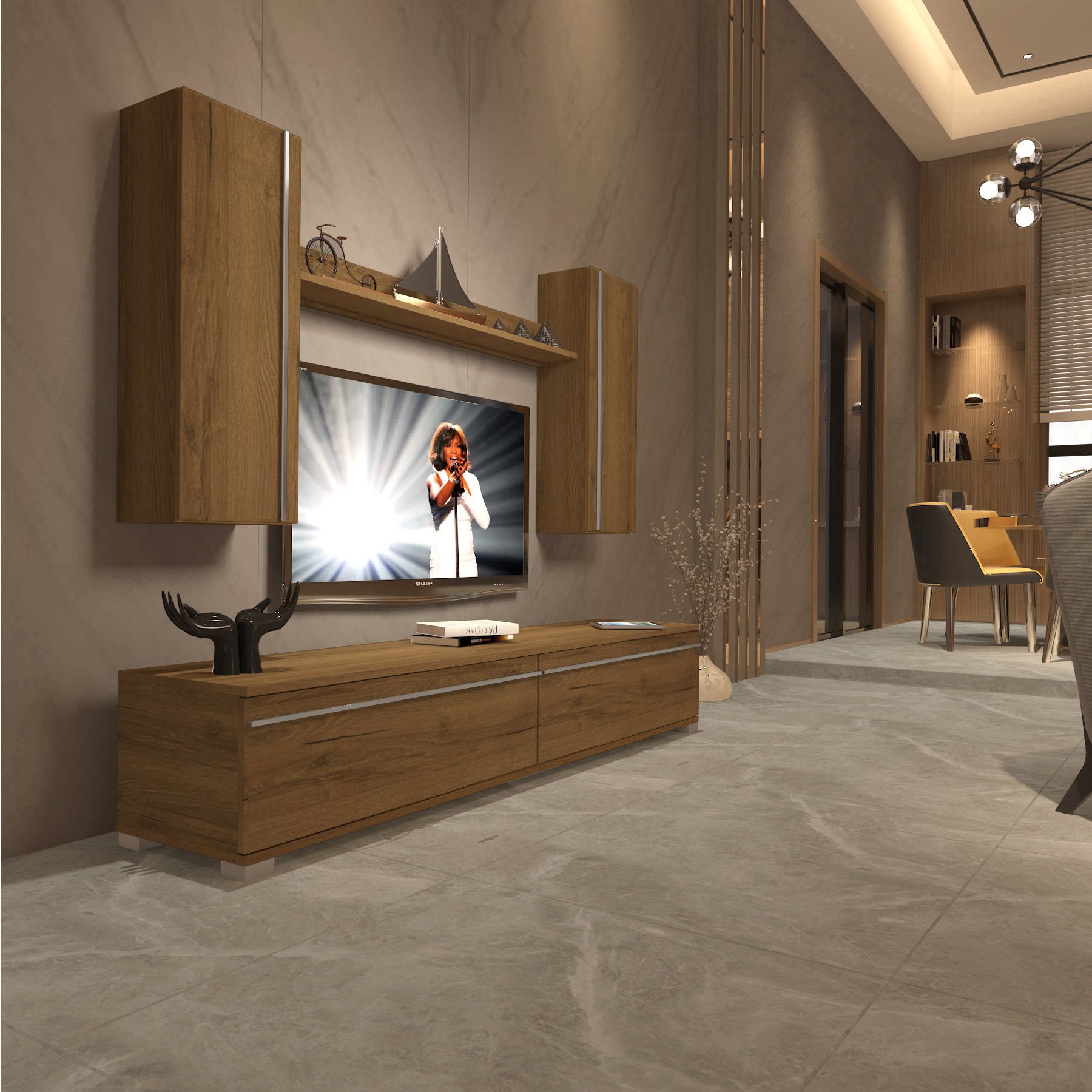 Decoraktiv Eko 5D Mdf Std Tv Ünitesi Tv Sehpası Pera