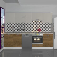 Decoraktiv Elite 280Y Ankastre MDF Hazır Mutfak Dolabı Pera - Kumtaşı