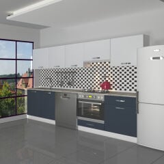 Decoraktiv Elite 280 Ankastre MDF Hazır Mutfak Dolabı Antrasit - Buz Gri