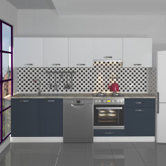 Decoraktiv Elite 280 Ankastre MDF Hazır Mutfak Dolabı Antrasit - Buz Gri