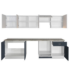 Decoraktiv Elite 280 Ankastre MDF Hazır Mutfak Dolabı Antrasit - Buz Gri