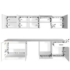 Decoraktiv Elite 280 Ankastre MDF Hazır Mutfak Dolabı Antrasit - Buz Gri