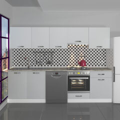 Decoraktiv Elite 280 Ankastre MDF Hazır Mutfak Dolabı Buz Gri
