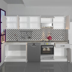 Decoraktiv Elite 280 Ankastre MDF Hazır Mutfak Dolabı Buz Gri