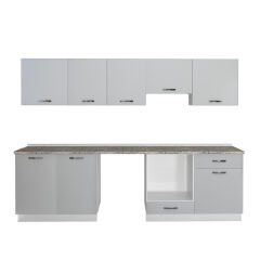 Decoraktiv Elite 280 Ankastre MDF Hazır Mutfak Dolabı Buz Gri