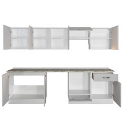 Decoraktiv Elite 280 Ankastre MDF Hazır Mutfak Dolabı Buz Gri
