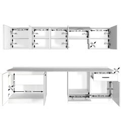 Decoraktiv Elite 280 Ankastre MDF Hazır Mutfak Dolabı Buz Gri