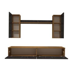 Decoraktiv Eko 5D Mdf Std Tv Ünitesi Tv Sehpası Pera - Siyah Mermer