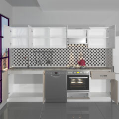 Decoraktiv Elite 280 Ankastre MDF Hazır Mutfak Dolabı Kumtaşı - Beyaz