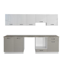 Decoraktiv Elite 280 Ankastre MDF Hazır Mutfak Dolabı Kumtaşı - Beyaz
