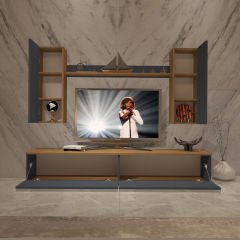 Decoraktiv Eko 5D Mdf Std Tv Ünitesi Tv Sehpası Pera - Antrasit