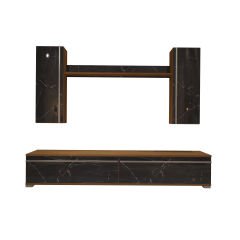Decoraktiv Eko 5D Mdf Std Tv Ünitesi Tv Sehpası Ceviz - Siyah Mermer