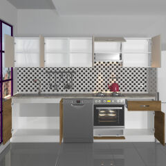 Decoraktiv Elite 280 Ankastre MDF Hazır Mutfak Dolabı Pera - Kumtaşı