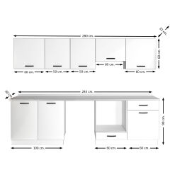 Decoraktiv Elite 280 Ankastre MDF Hazır Mutfak Dolabı Pera - Kumtaşı