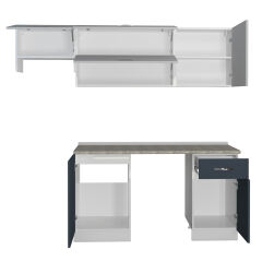 Decoraktiv Elite 220 MDF Hazır Mutfak Dolabı Antrasit - Buz Gri