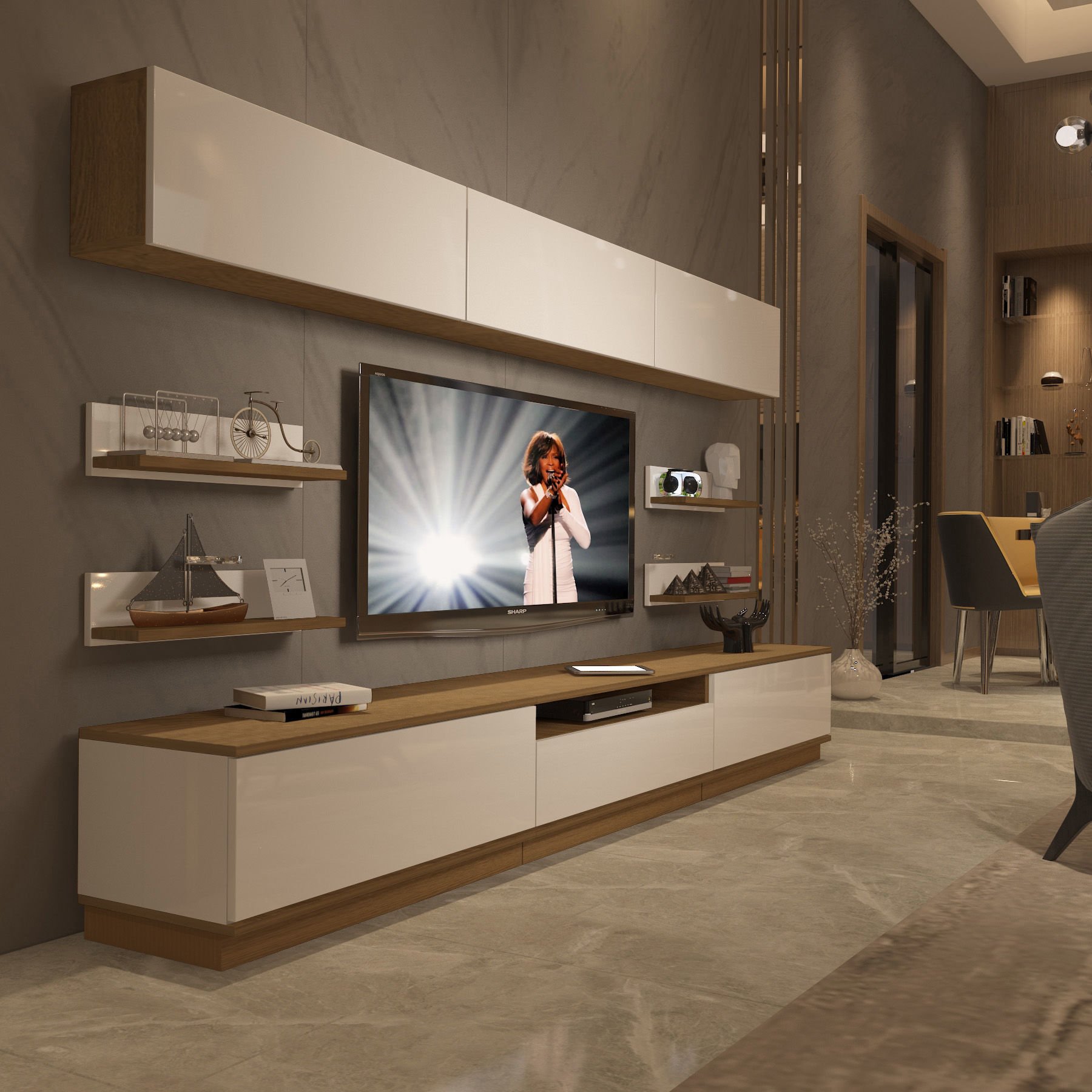 Decoraktiv Trendstyle 8YS Mdf Tv Ünitesi Tv Sehpası Pera - Beyaz